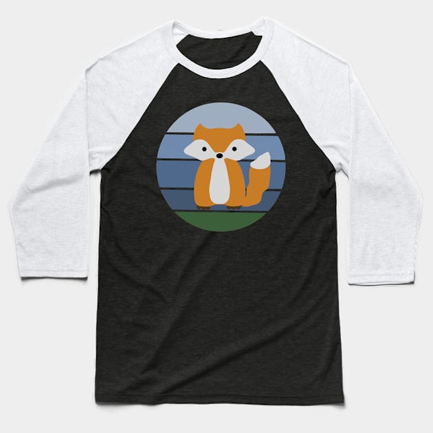 Furry Fox Friend Baseball T-Shirt by Slightly Unhinged